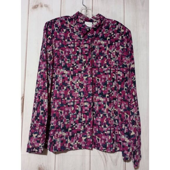 Koret Shirt Ladies‎ 14 Purple Button Front Long Sleeve - Picture 1 of 7